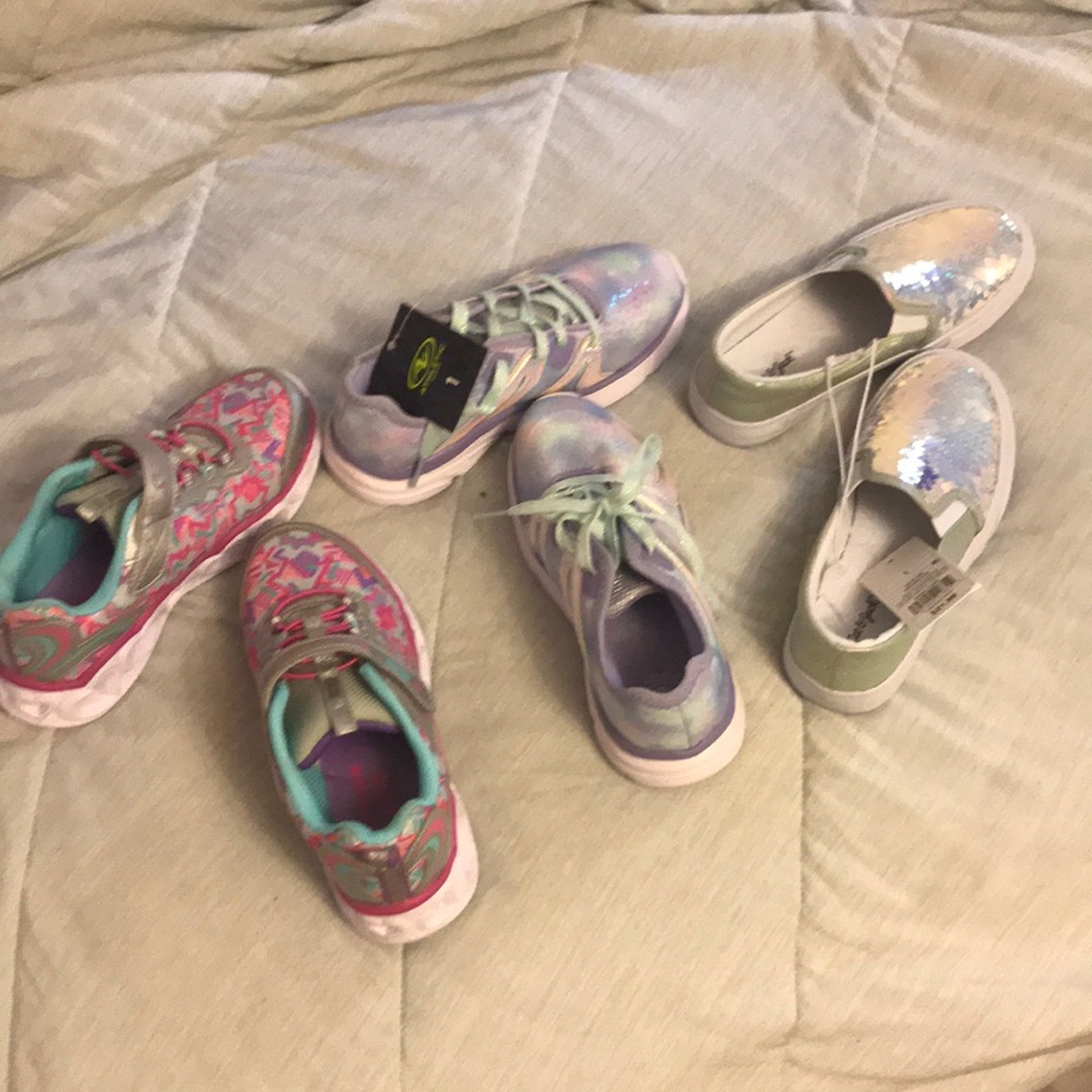 3 pair Size 1 girls shoes
